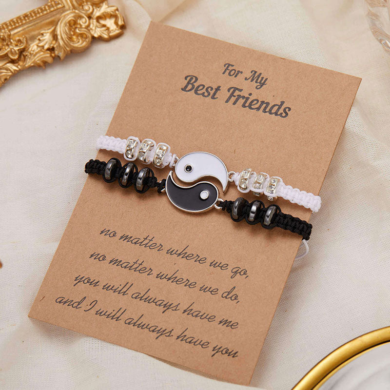 EverestArtStudios 2pcs Yin Yang Hematite Couple Bracelet