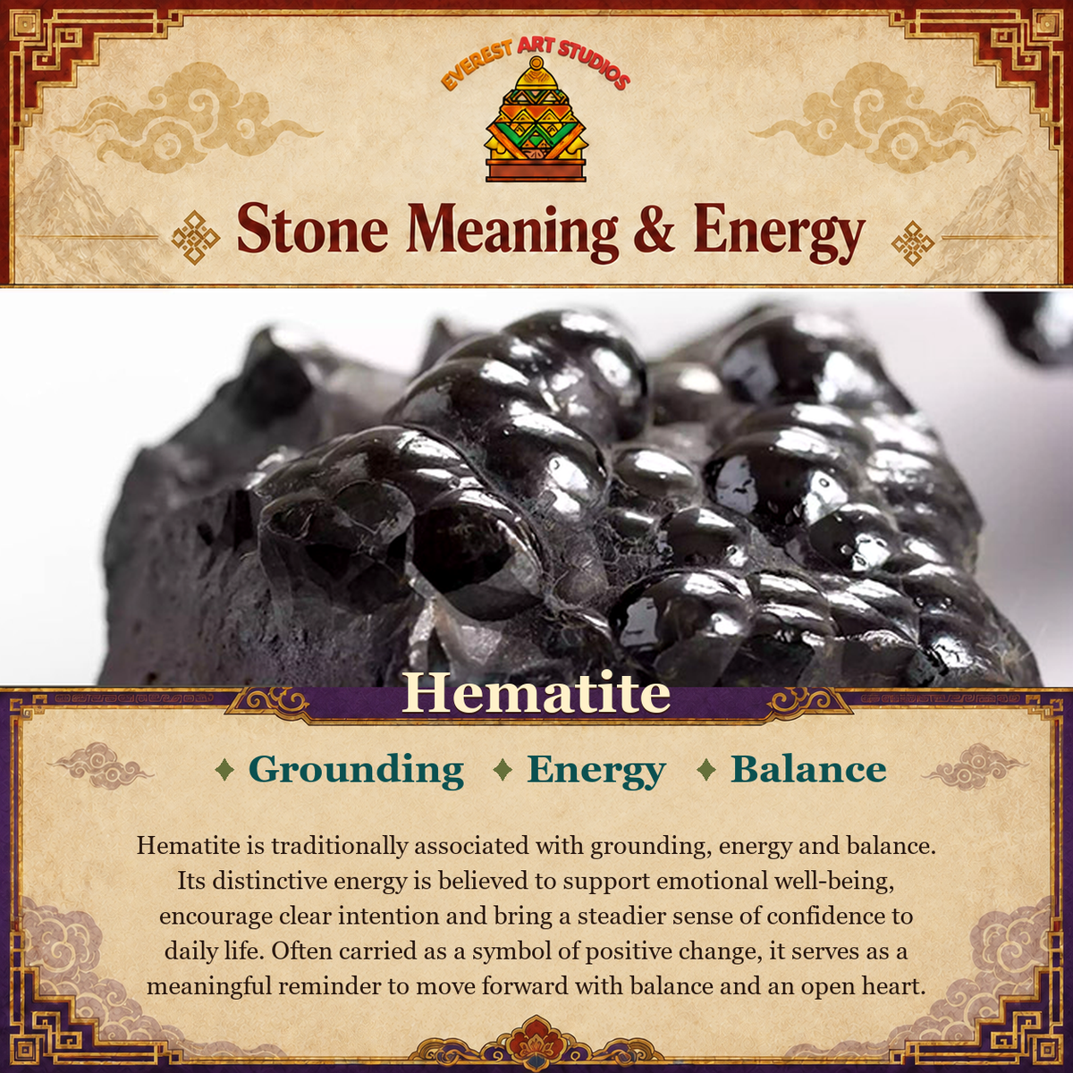 Everest Art Studios Hematite stone meaning and energy