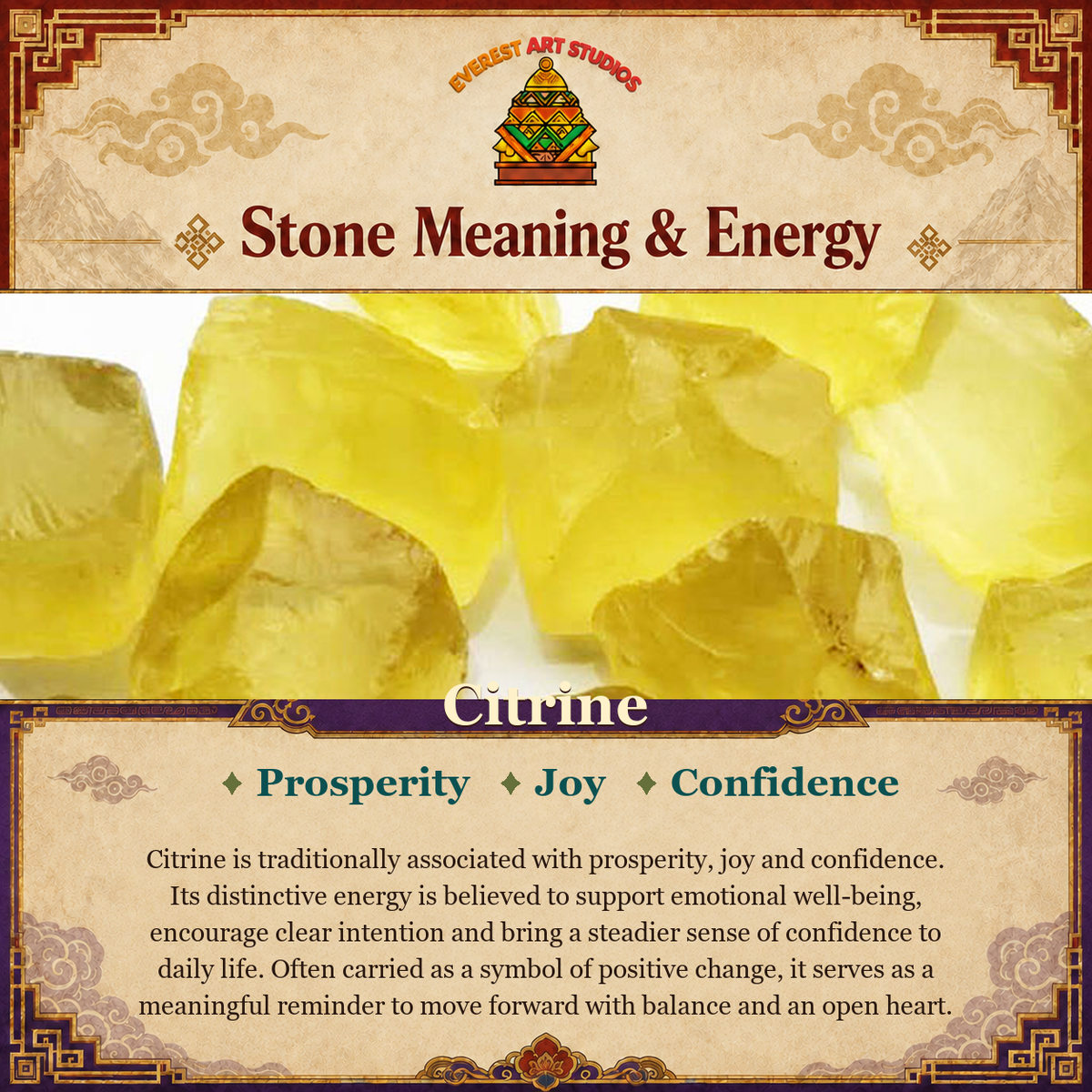 Everest Art Studios Citrine stone meaning and energy