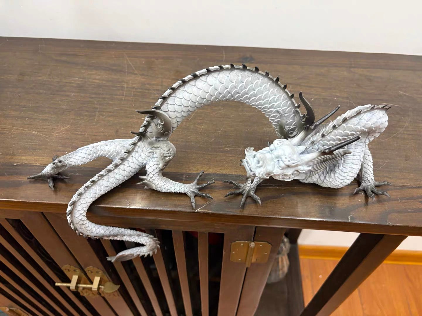EverestArtStudios Multicolor Handcrafted Brass Dragon Statue: Tibetan Feng Shui Decor