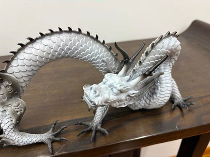 Handcrafted Brass Dragon Statue: Tibetan Feng Shui Decor