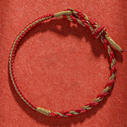 Buddha Stones Handmade Chinese Zodiac Rabbit Rooster Rat Horse Dragon Protection Braid String Bracelet