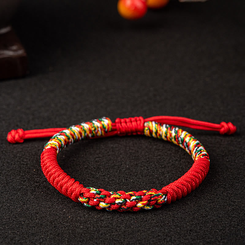 EverestArtstudios Tibetan Handmade Colorful King Kong Knot Luck Braid String Bracelet