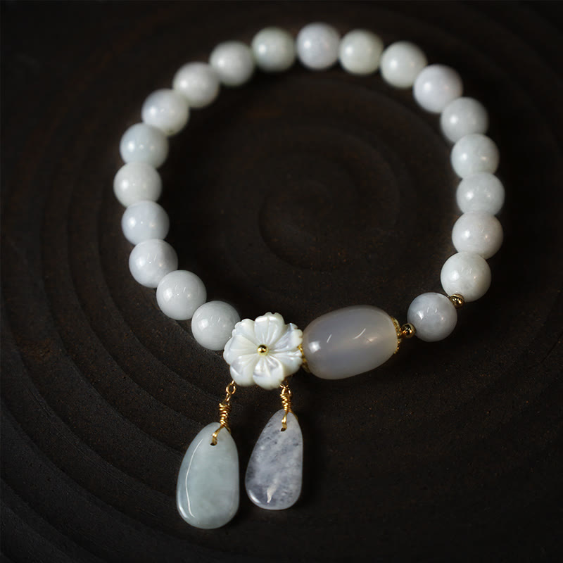 EverestArtStudios Natural White Jade Luck Bracelet