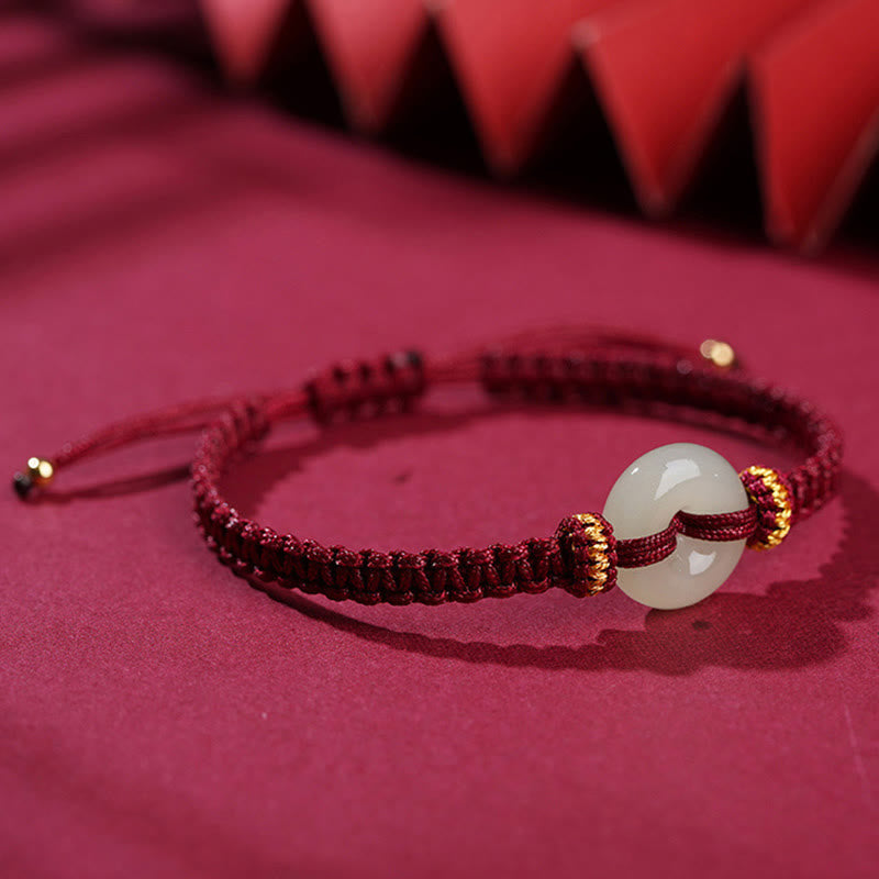 EverestArtStudios Peace Buckle Jade Abundance Braided Bracelet