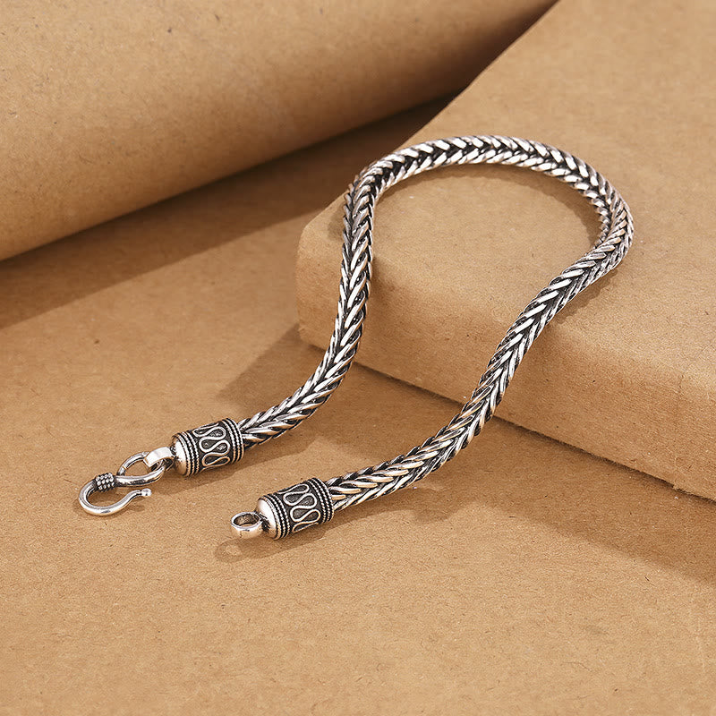 EverestArtStudios Vintage Dragon Keel Braided Twisted Design Wealth Buckle Bracelet