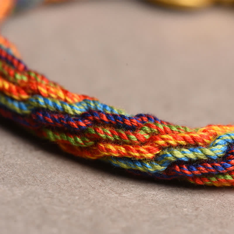 EverestArtStudios Tibetan Om Mani Padme Hum Dreamcatcher Luck Colorful Reincarnation Knot String Bracelet