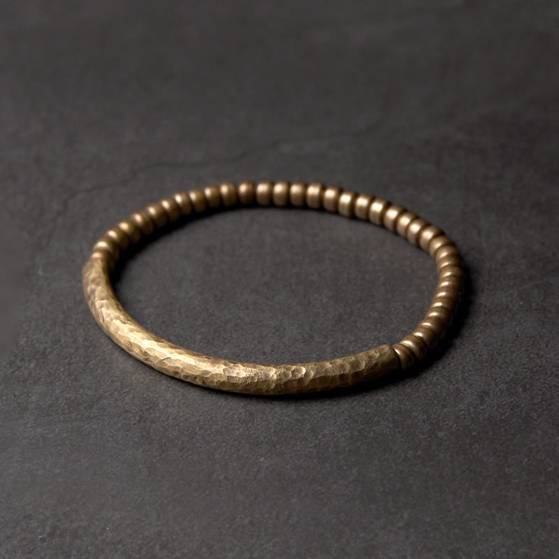 EverestArtStudios Simple Design Copper Brass Bead Luck Wealth Bracelet