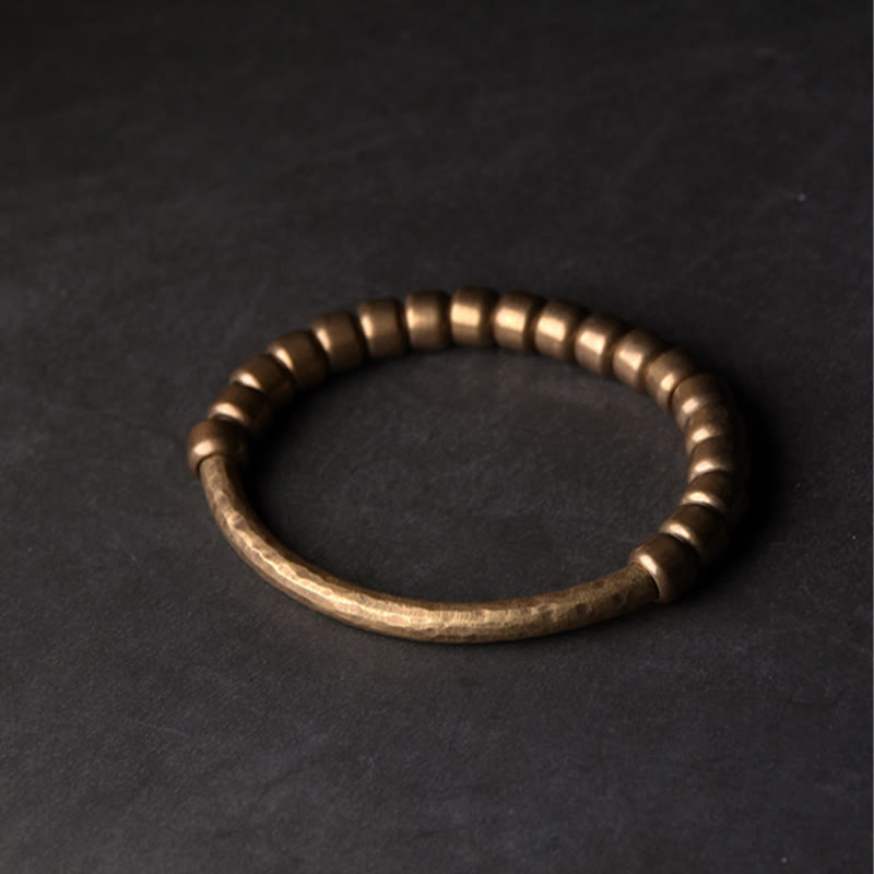 EverestArtStudios Simple Design Copper Brass Bead Luck Wealth Bracelet