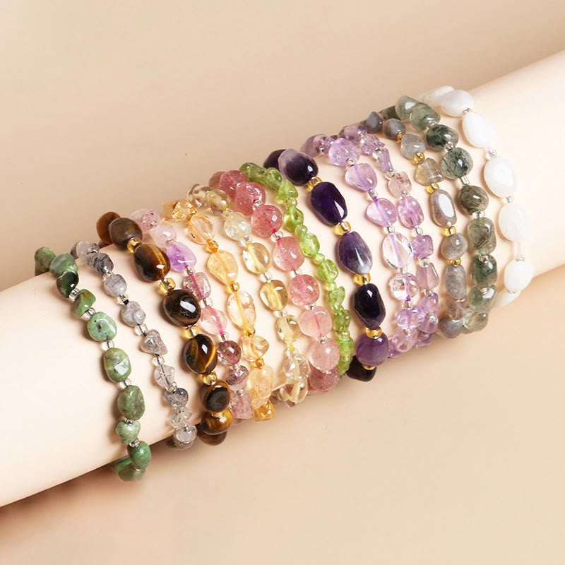EverestArtstudios Natural Irregular Shape Stone Crystal Meditation Balance Bracelet