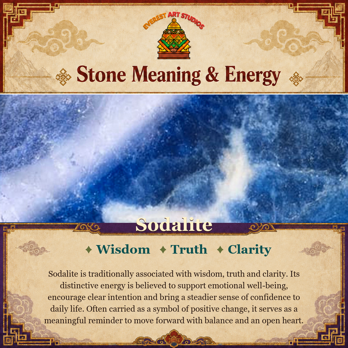 Everest Art Studios Sodalite stone meaning and energy