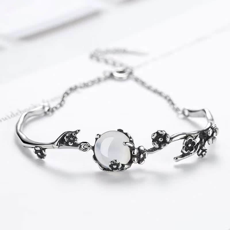 EverestArtStudios Plum Blossom Chalcedony Positive Bracelet