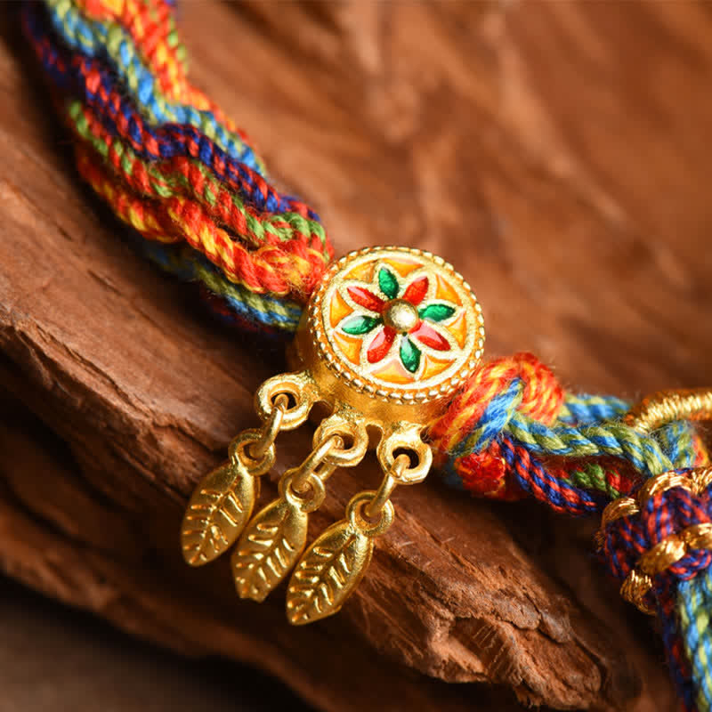 EverestArtStudios Tibetan Om Mani Padme Hum Dreamcatcher Luck Colorful Reincarnation Knot String Bracelet