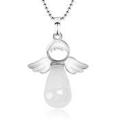 Buddha Stones Little Angel Wings Natural Crystal Luck Necklace Pendant