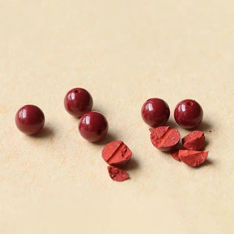 EverestArtstudios Natural Lucky Cinnabar Bead Blessing String Bracelet Anklet