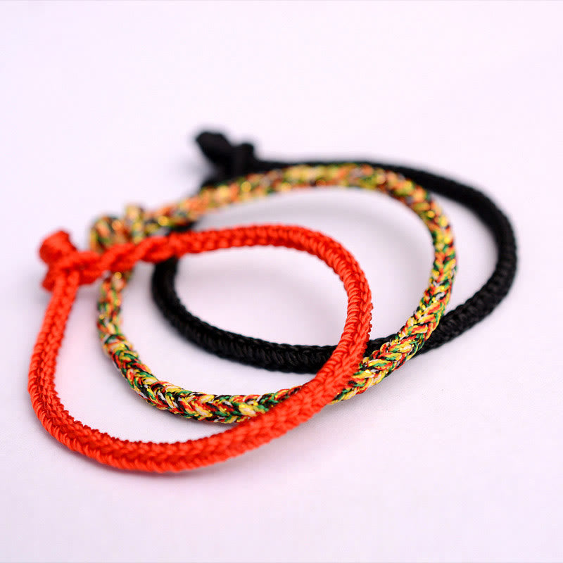 EverestArtStudios Tibetan Handmade Eight Thread Peace Knot Protection Braided String Bracelet