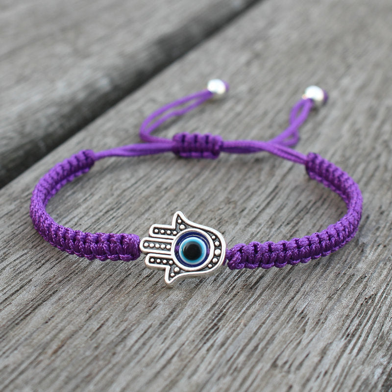 EverestArtstudios Handmade Hamsa Symbol Protection Luck String Bracelet