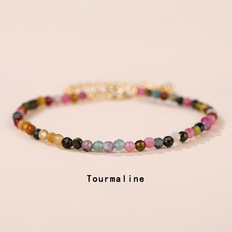 Buddha Stones Strawberry Quartz Prehnite Peridot Lazurite Lapis Lazuli Pink Crystal Tourmaline Healing Chain Bracelet