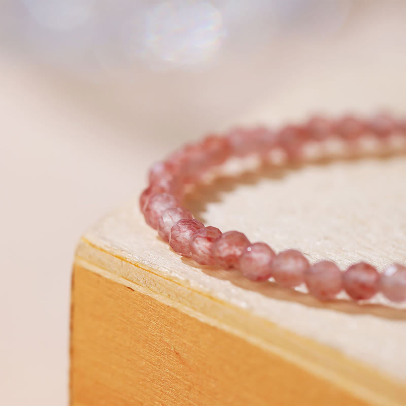 Buddha Stones Strawberry Quartz Prehnite Peridot Lazurite Lapis Lazuli Pink Crystal Tourmaline Healing Chain Bracelet