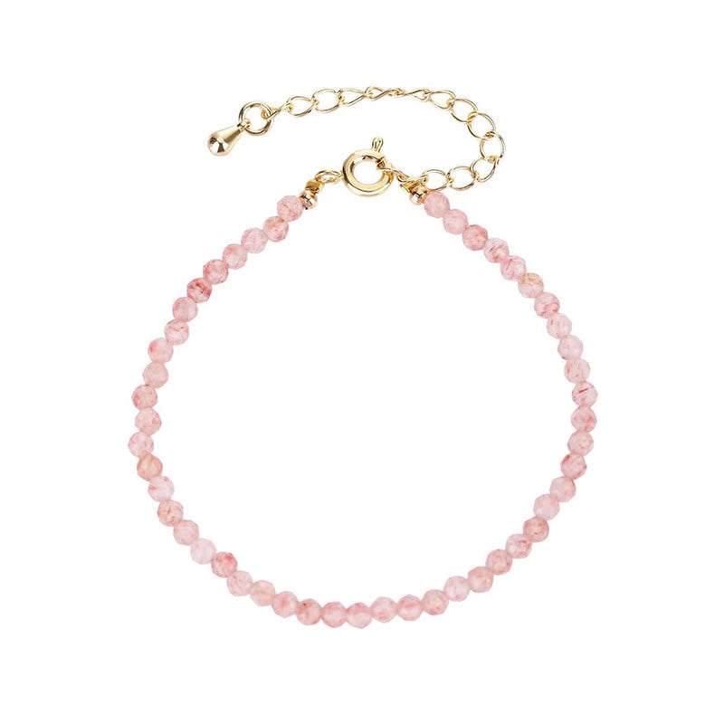 Buddha Stones Strawberry Quartz Prehnite Peridot Lazurite Lapis Lazuli Pink Crystal Tourmaline Healing Chain Bracelet