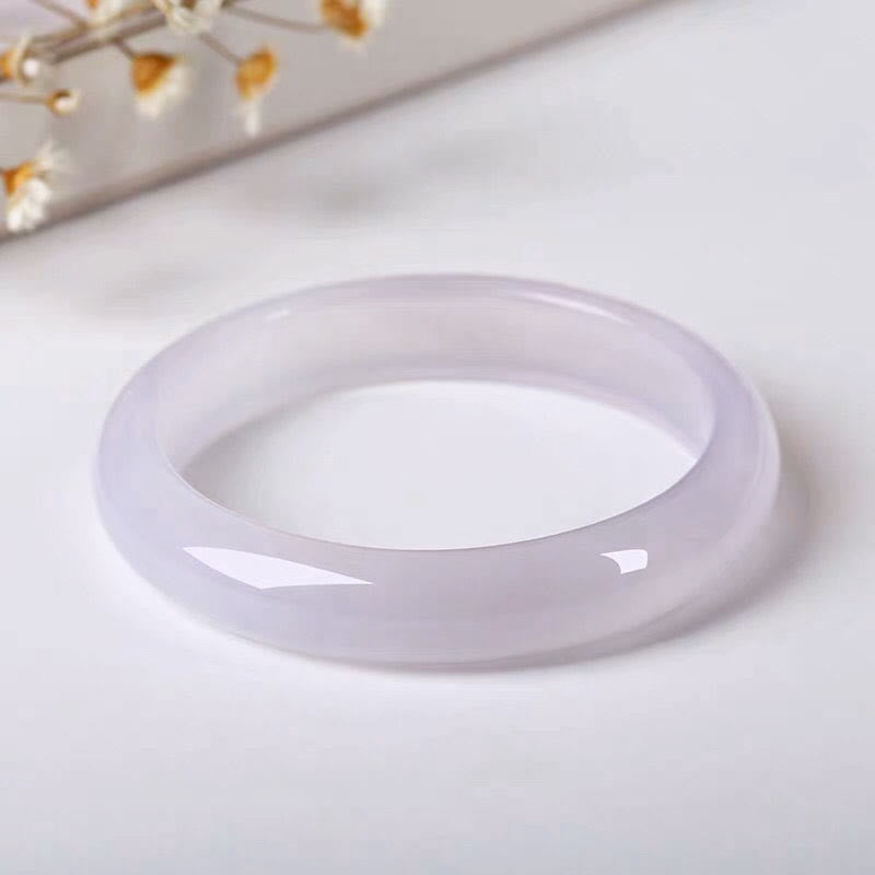 Buddha Stones Natural Chalcedony Positive Energy Bracelet Bangle