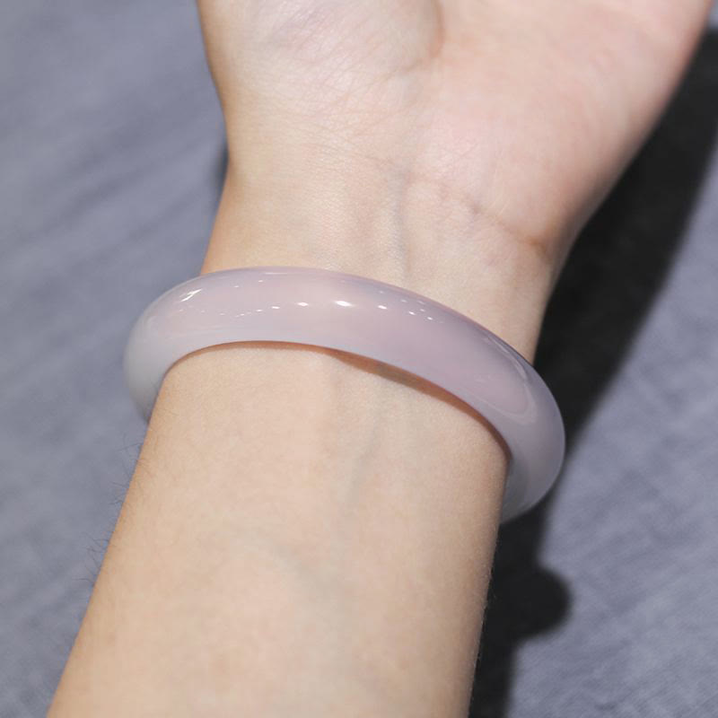 Buddha Stones Natural Chalcedony Positive Energy Bracelet Bangle