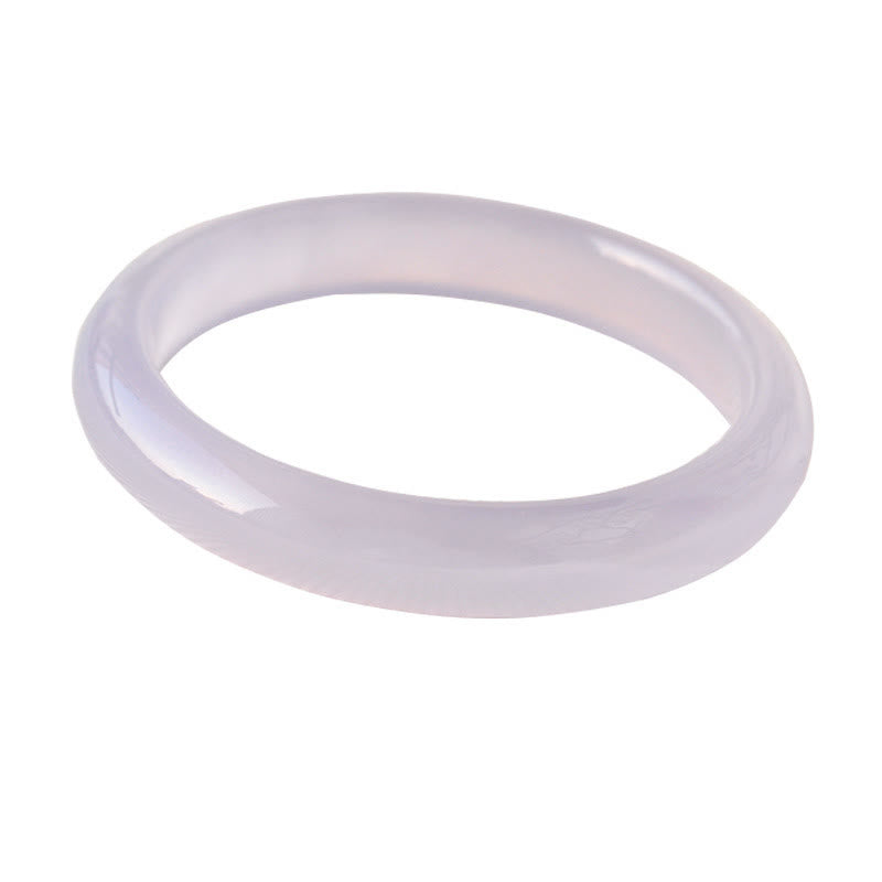 Buddha Stones Natural Chalcedony Positive Energy Bracelet Bangle