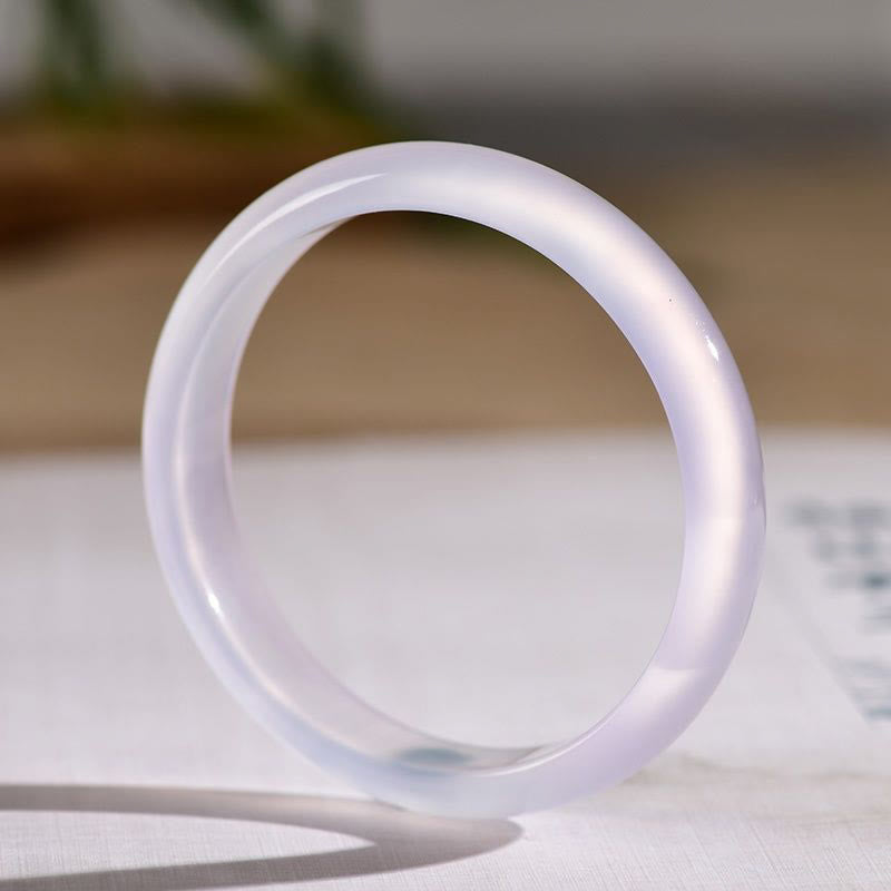 Buddha Stones Natural Chalcedony Positive Energy Bracelet Bangle