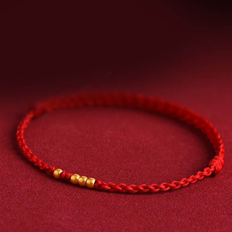 EverestArtstudios 999 Gold Beads Luck Braided Protection Couple Bracelet