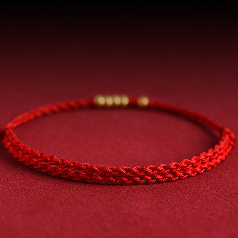 EverestArtstudios 999 Gold Beads Luck Braided Protection Couple Bracelet