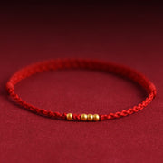 EverestArtstudios 999 Gold Beads Luck Braided Protection Couple Bracelet