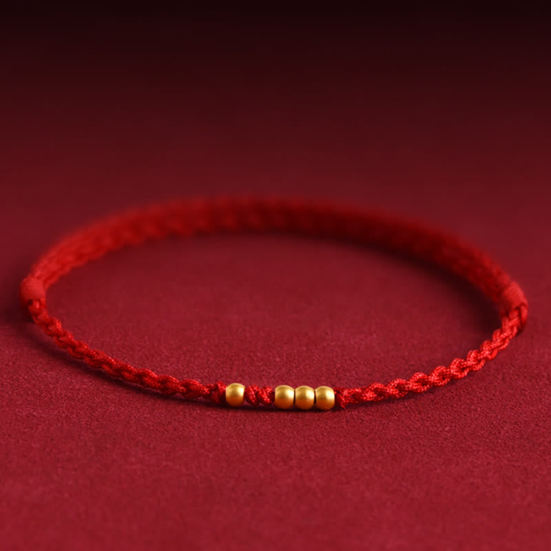 EverestArtstudios 999 Gold Beads Luck Braided Protection Couple Bracelet