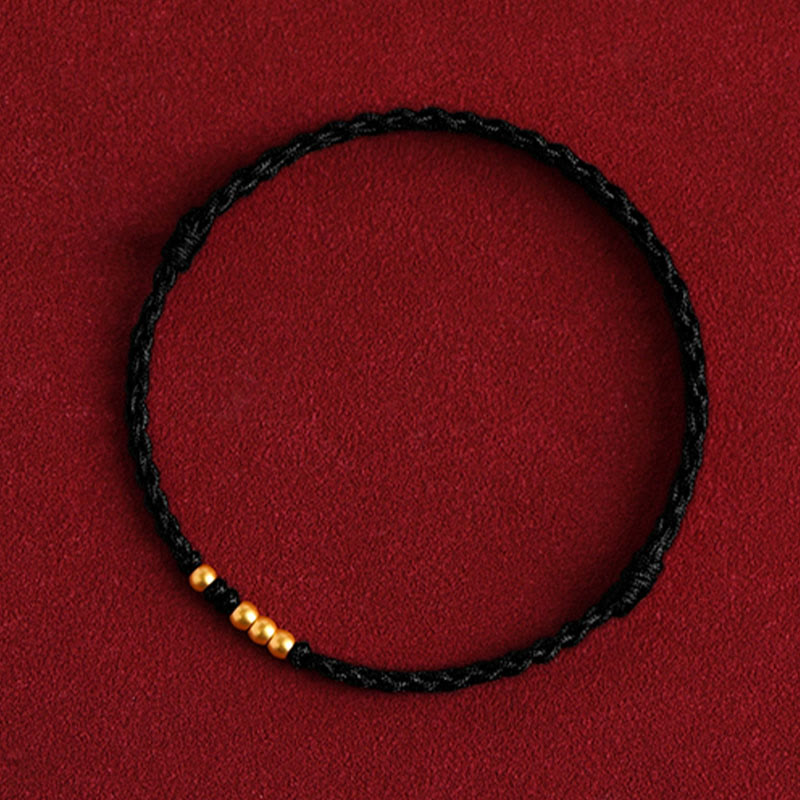 EverestArtstudios 999 Gold Beads Luck Braided Protection Couple Bracelet