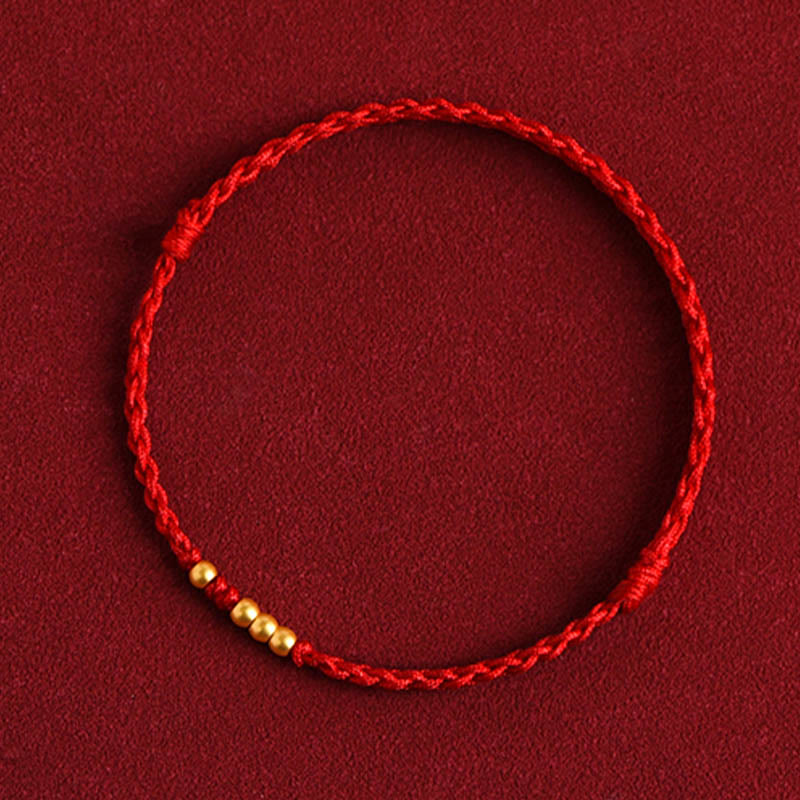 EverestArtstudios 999 Gold Beads Luck Braided Protection Couple Bracelet