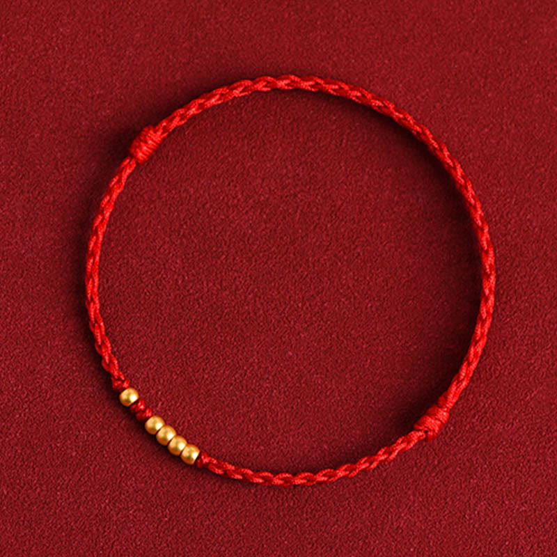EverestArtstudios 999 Gold Beads Luck Braided Protection Couple Bracelet