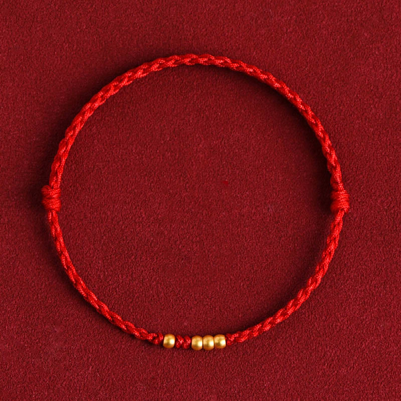 EverestArtstudios 999 Gold Beads Luck Braided Protection Couple Bracelet