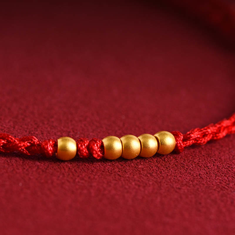EverestArtstudios 999 Gold Beads Luck Braided Protection Couple Bracelet