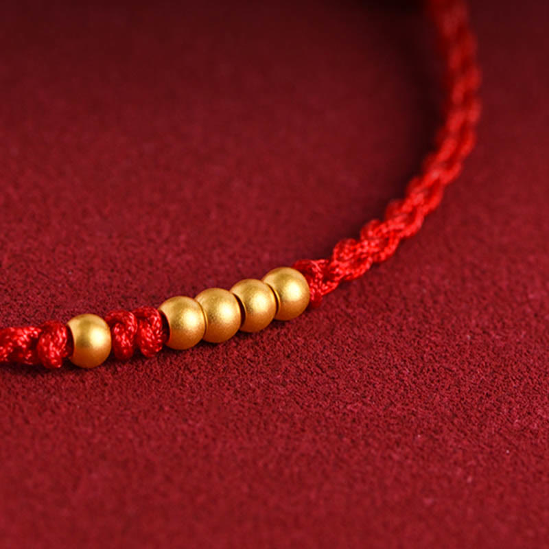 EverestArtstudios 999 Gold Beads Luck Braided Protection Couple Bracelet