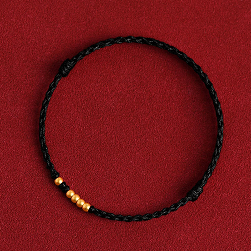 EverestArtstudios 999 Gold Beads Luck Braided Protection Couple Bracelet