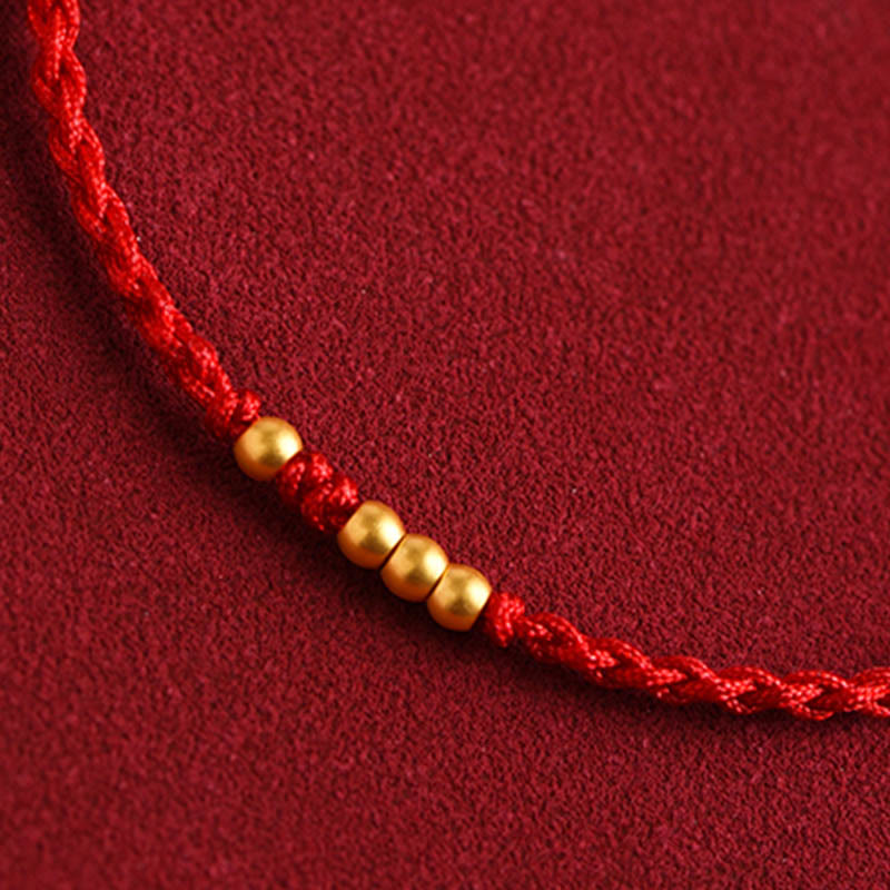 EverestArtstudios 999 Gold Beads Luck Braided Protection Couple Bracelet