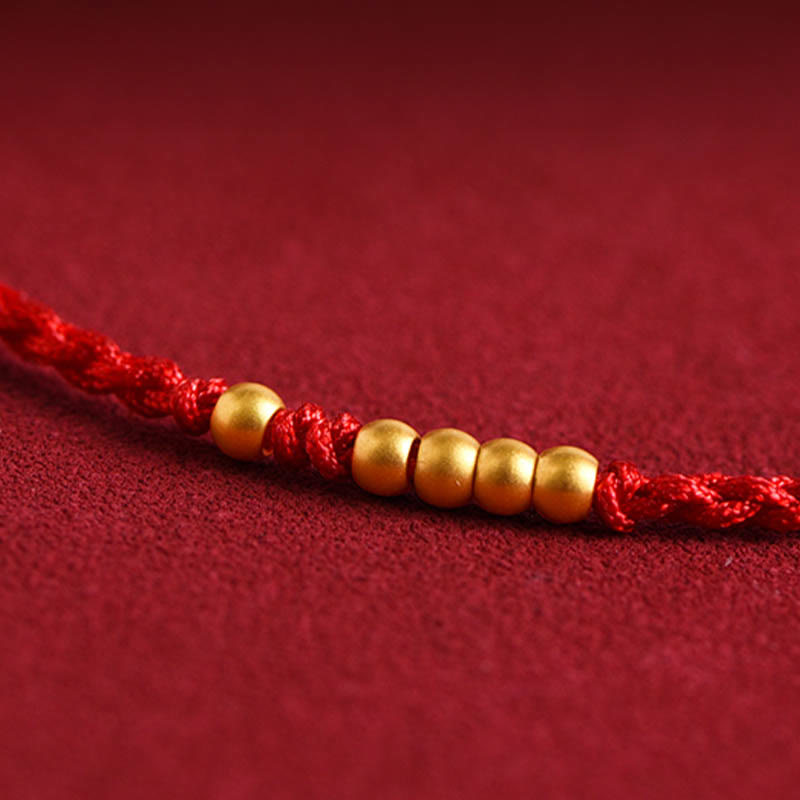 EverestArtstudios 999 Gold Beads Luck Braided Protection Couple Bracelet