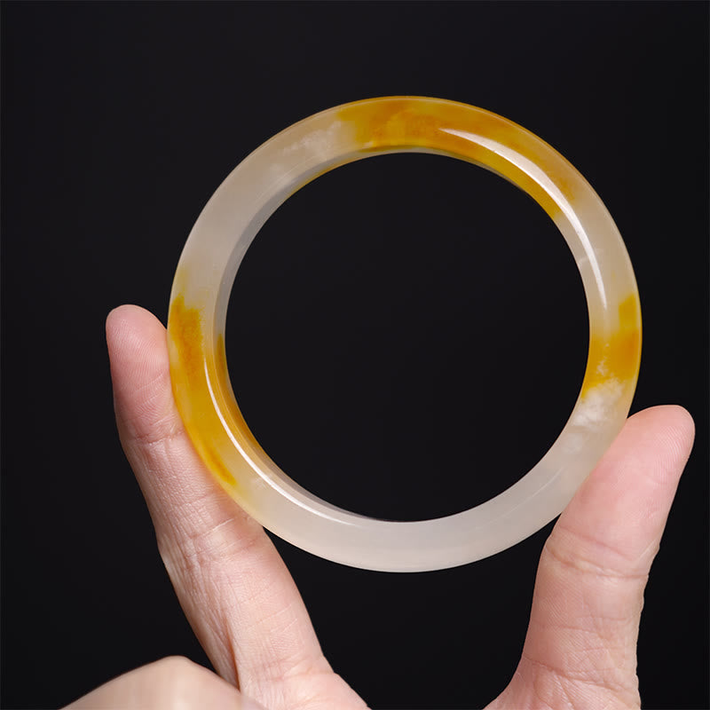 EverestArtstudios Yellow Chalcedony Harmony Positivity Bracelet Bangle