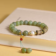 EverestArtstudios Jade Sandalwood Bamboo Pearl Prosperity Bracelet