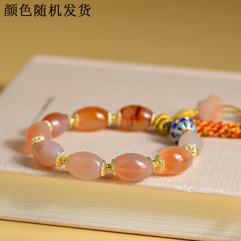 EverestArtstudios Tibetan White Jade Agate Strength Confidence Bracelet