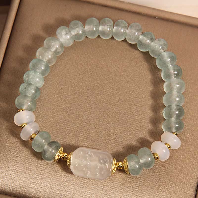 EverestArtstudios Aquamarine Jade Abacus Beads Serenity Bracelet