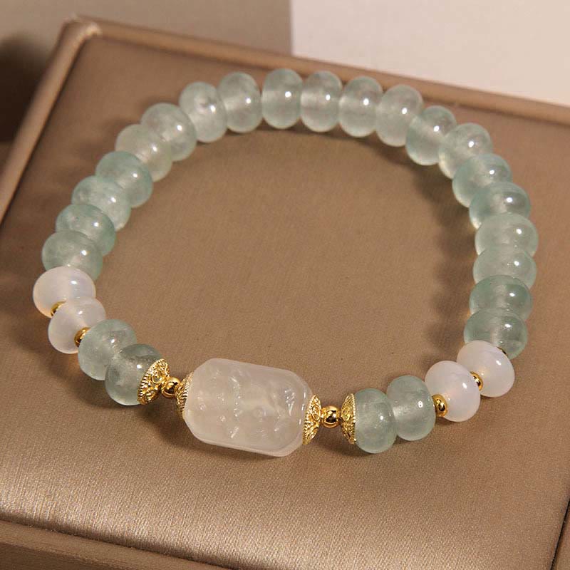 EverestArtstudios Aquamarine Jade Abacus Beads Serenity Bracelet