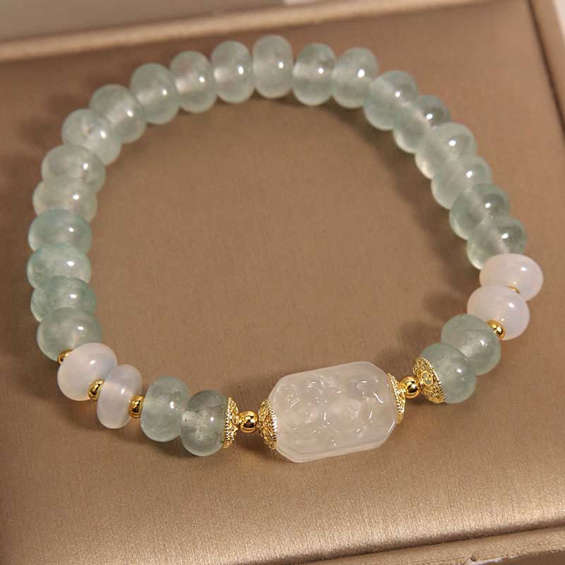 EverestArtstudios Aquamarine Jade Abacus Beads Serenity Bracelet