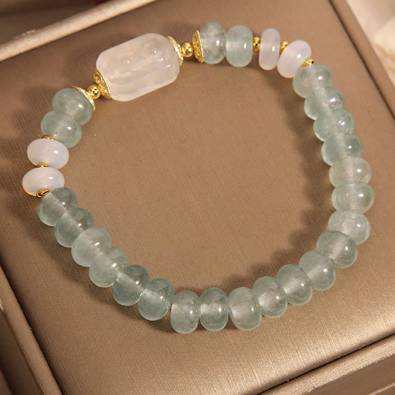 EverestArtstudios Aquamarine Jade Abacus Beads Serenity Bracelet