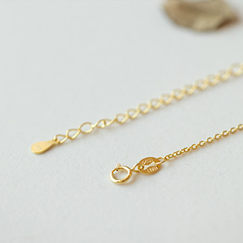 EverestArtstudios 925 Sterling Silver Plated Gold Hetian Jade Peace Buckle Necklace Pendant