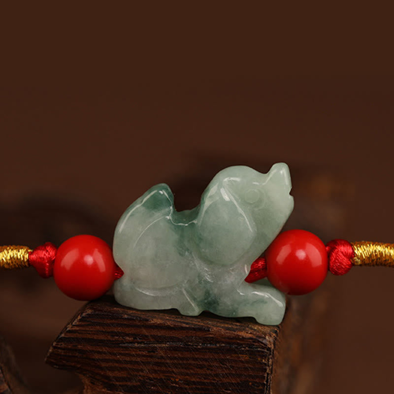 EverestArtstudios Jade Peace Buckle Blessing Red String Belly Chain